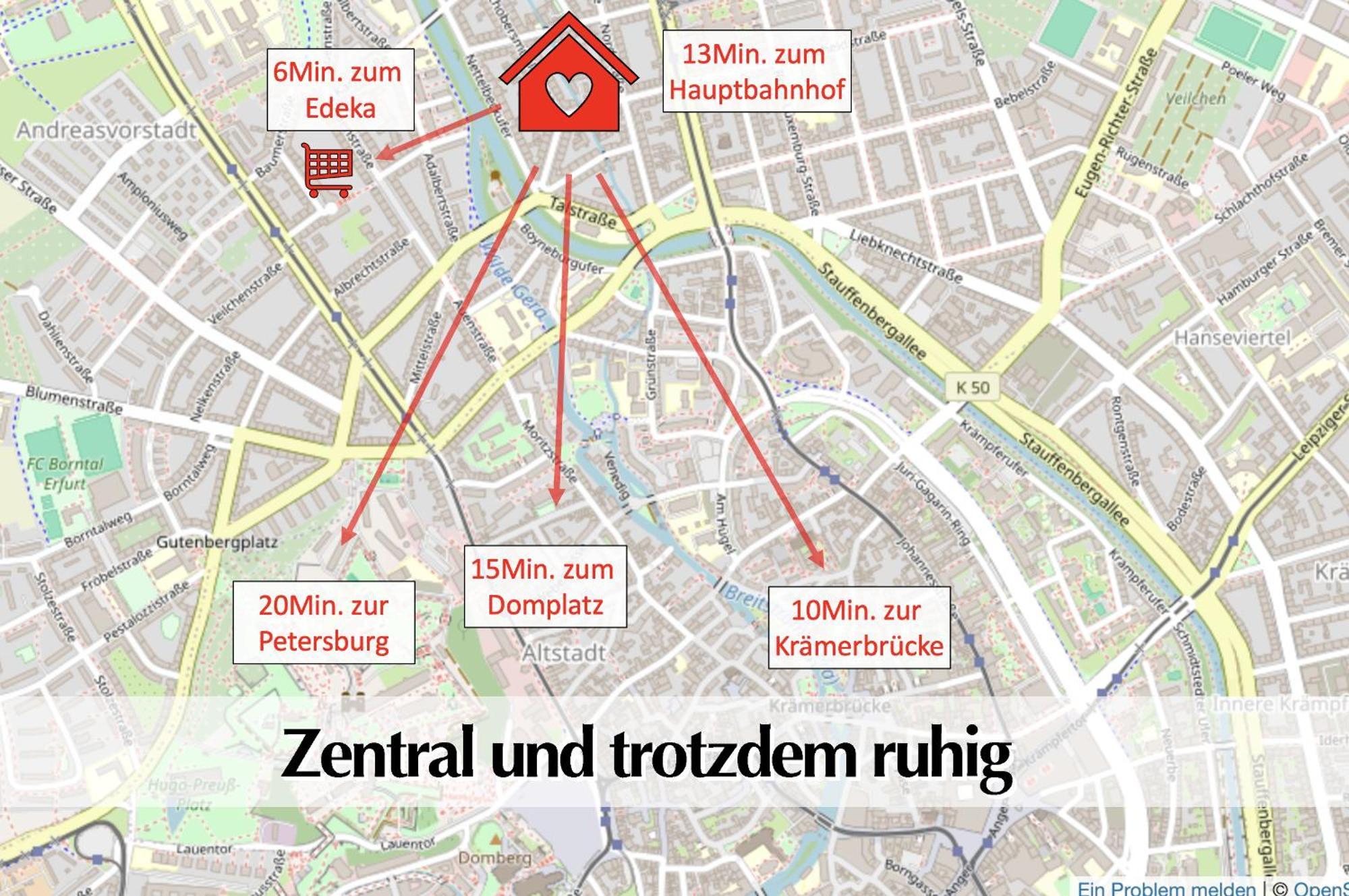 Stadtperle Am Plaetschernden Wasser - 50M2 2R Malerische Fewo In Top Lage Erfurt Luaran gambar